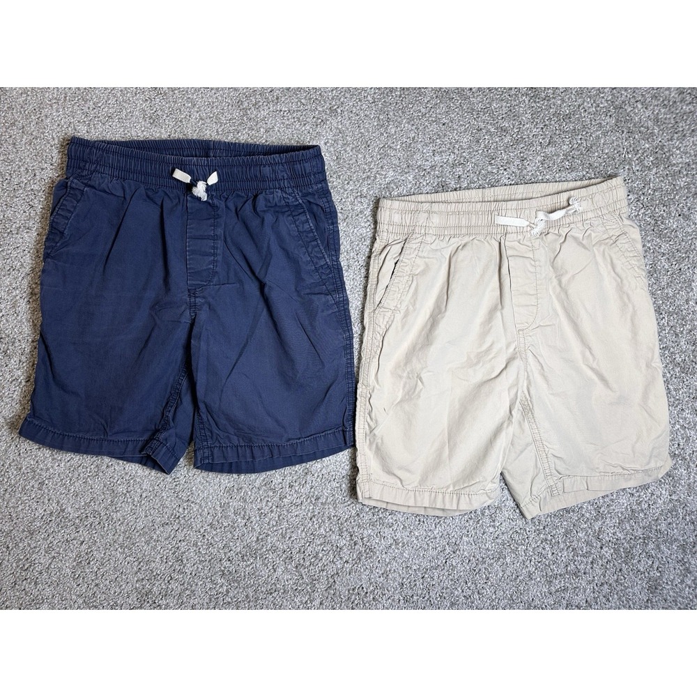 GAP Kids Boys XL 12 Pull On Shorts Lot of 2 Navy Khaki Elastic Waist